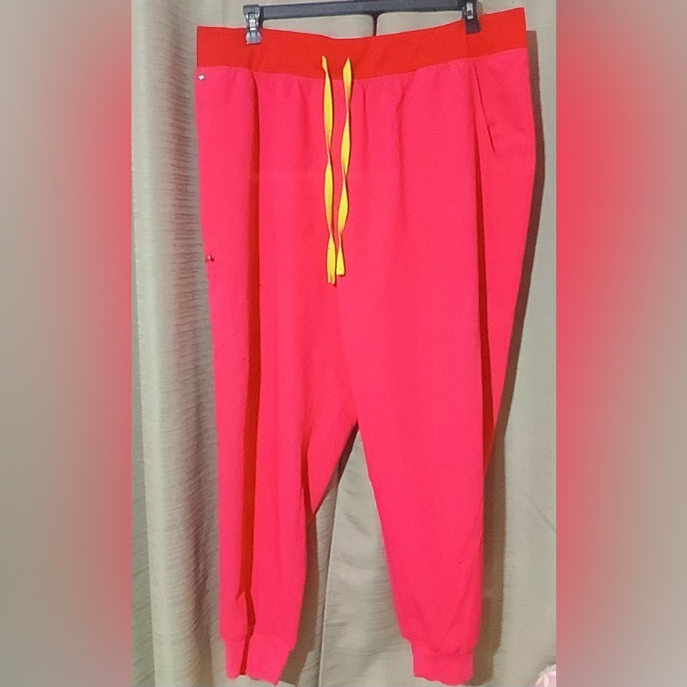 Figs Scrub Shocking Pink Zamora Joggers Women 4XL